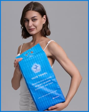 Face Towels, Soft, Thick, Durable Towelettes, Makeup Remover, Facial Cleansing Wipes, Dry Washcloths