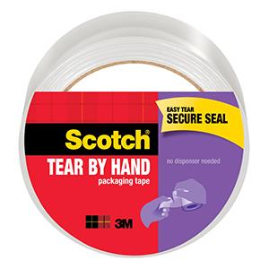 Scotch Brand Tear by Hand Packaging Tape, easy tear, secure seal