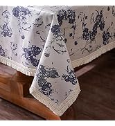 ARTABLE Vintage Tablecloth Rectangle Waterproof Oil Proof Farmhouse Style Table Cover for Kitchen...