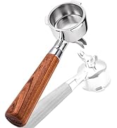 51mm Portafilter for CASABREWS 3700/CM5418, Dual Spout Espresso Handle with Siam Rosewood Grip & ...
