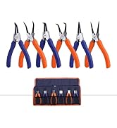 WISEPRO 6 PCS Snap Ring Pliers Set, 7 Inch Heavy Duty Internal/External Circlip Pliers Kit with S...