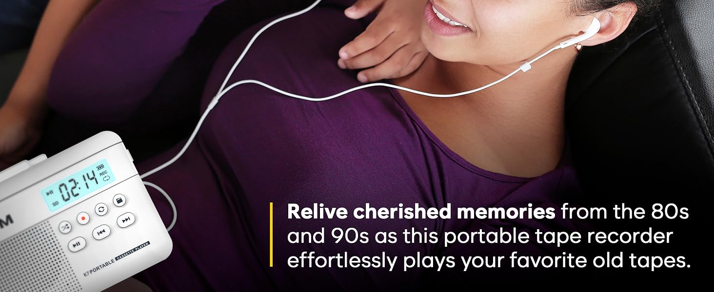 K7 Cassette Player WHITE