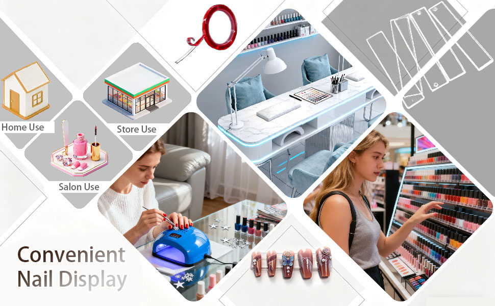 100PCS Transparent Acrylic Nail Art Display