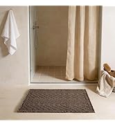 Sumfly Boho Bathroom Rug,Herringbone Wafle Texture Absorbent Bath Mat, Ultra Soft Non Slip Bath R...