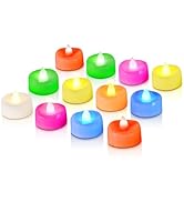 Raycare 24 Pack 7-Color Changing LED Tea Lights, Battery Operated Flameless Votive Candles for Pa...