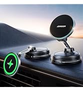 JOYROOM for iPhone Magsafe Car Mount Charger, Vacuum & Gel 2-in-1 Strongest Suction Magsafe Car C...