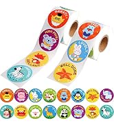800 Incentive Stickers for Kids,1.5" Animal Reward Stickers in 16 Designs.Teacher Supplies for Cl...