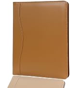 Leather Portfolio Binder 5 x 8, Mini Soft Leather Padfolio A5 Business Binder Legal Writing Pad J...