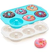 AOTASO Silicone Donut Pan for Baking with Metal Reinforced Frame, Nonstick 3.25 inch Doughnut Bak...