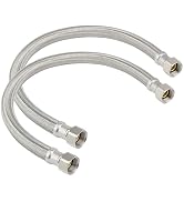 PLUMBINGMASTER 24-Inch Braided Flexible Stainless Steel Water Heater Connector Hose 3/4-Inch FIP ...