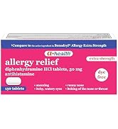 A+Health Allergy Relief, Diphenhydramine HCl 50mg Tablets, Extra Strength, 150 Count, Antihistami...