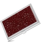 Piasoenc Business Card Holder, Ultra-thin Metal Business Card Organizer, Slim Metal Glitter Busin...