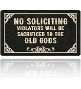 CHACHAHAER No Soliciting Violators Will Be Sacrificed to The Old Gods Welcome Funny Doormat for P...