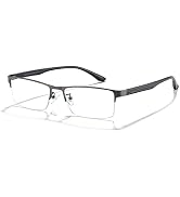 Cyxus Blue Light Glasses for Men Semi Rim Glasses Crystal Lens Rimless Glasses Computer Glasses U...