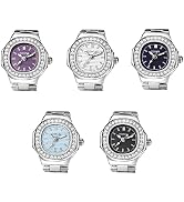Avaner Finger Watch, Stainless Steel Band Ring Watches, Adjustable Ring Watches, 1-5 Pack Mini Qu...