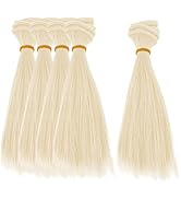 DICOSMETIC 5Pcs Doll Wig Doll Hair 15.5cm Straight Short Doll Hair High Temperature Fiber Doll Ha...