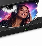External CD DVD Drive, USB-A & USB-C CD Burner for Laptop, PC & Mac | Portable DVD Burner & CD Re...