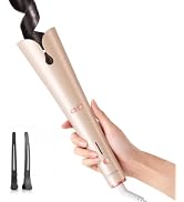 Automatic Curling Iron with 500 Million Ionic, BABONIR 1.25'' Ceramic Rotating Curling Wand with ...