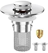 STILLM Bathroom Sink Drain Strainer,Pop Up Sink Stopper with Removable Stainless Steel Hair Catch...
