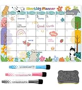 Yoeejob Magnetic Monthly Calendar for Fridge, 16.9"*11.8" Dry Erase Board Set for Refrigerator, F...