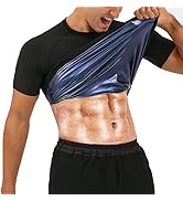Sauna Shirt for Men Sweat Suit Short Sleeve Compression T-Shirt Weight Loss Body Shaper Shirts fo...