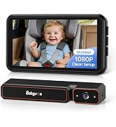 Babyvue Wireless Baby Car Camera,5.2" Display, 1080P HD IR Night Vision, 3X Zoom, Easy Clip-On or...