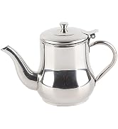 Stainless Steel Teapot with Removable Strainer, 30oz Gooseneck Pour Over Kettle for Loose Leaf Te...