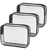 MODENGKONGJIAN TSA Approved Toiletry Bag, 3 Pcs Clear Toiletries Bags Quart Size Travel Makeup Co...