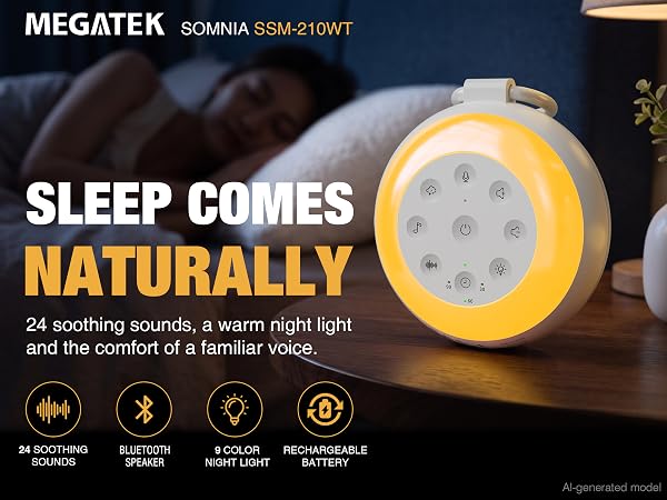 MEGATEK Portable Sound Machine for Sleeping