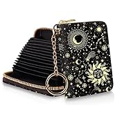 Yonlevres Credit Card Holder RFID Wallet, Small Card Holder Wallet for Women with Keychain Zipper...