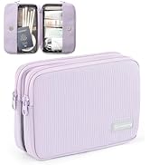 EPEDAL24 Preppy Makeup Bag, Rectangle Double Detachable Cosmetic Organizer, Clear Side Panel Port...