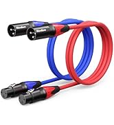 4.9ft XLR Cable for Microphone 2-Pack, XLR Male to Female Balanced Cable, Nickel-Plated 3-Pin, Ch...