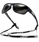 suoso Polarized Sports Sunglasses for Men: UV400 Protection Glasses Womens Wrap Around Goggles fo...