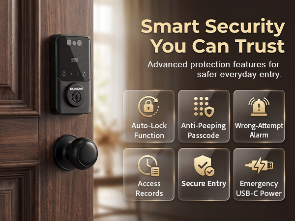 Smart door lock security features overview