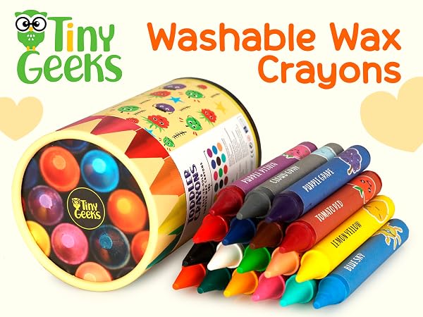 TinyGeeks Toddler Crayons Set of 18
