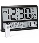 LFF Atomic Clock / Never Needs Setting, Battery Operated, Indoor / Outdoor Temperature, Atomic Wa...