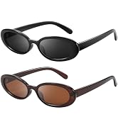DANAMY Sunglasses Womens Retro Oval Sunglasses for Women Men Fashion Small Oval Sun Glasses 90s V...