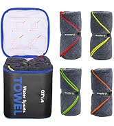 4Monster 4 Pack Microfiber Bath Towel Camping Towel Swimming Towel Sports Towel with Accessory Ba...