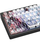Womier PBT Keycaps Set 130 Keys, Custom White Japanese Keyboard Doubleshot Dye Sub Side Print Shi...