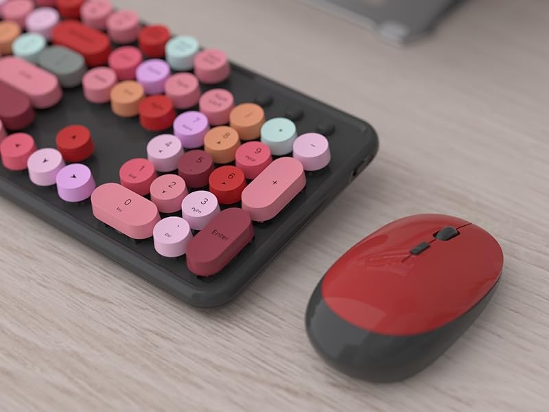 BLACK COLORFUL WIRELESS KEYBOARD AND MOUSE