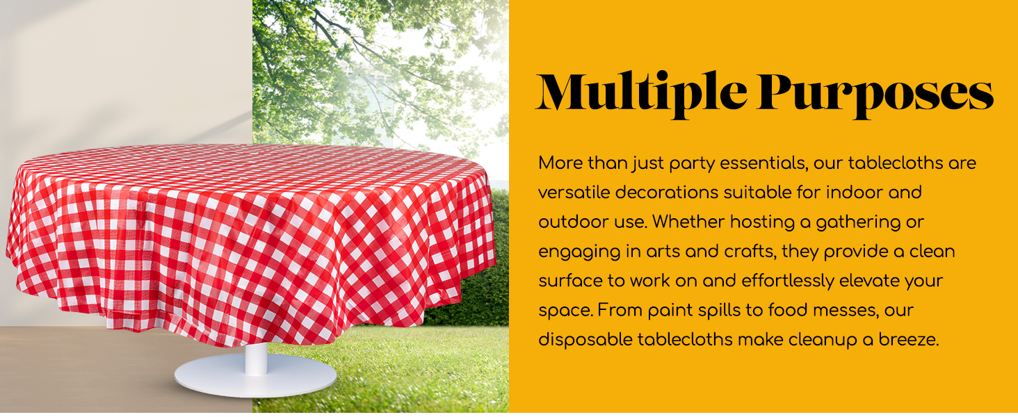Grandipity Plastic Table Cloth GINGHAM RED
