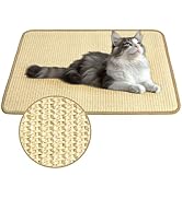 PatiencET Cat Scratching Mat, Natural Sisal Cat Scratcher Mat, Horizontal Cat Scratch Rug for Ind...
