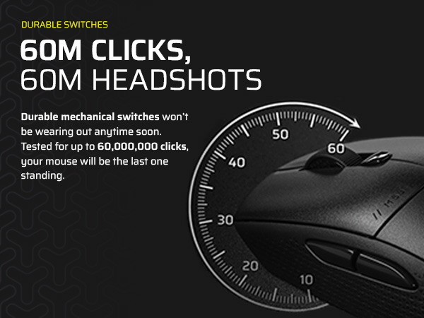 durable switches; long lasting mouse; mechanical switches