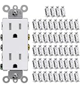 CML 50 Pack 15 Amp Receptacle Outlet with Tamper Resistant (TR), UL Listed | Decorator Standard E...