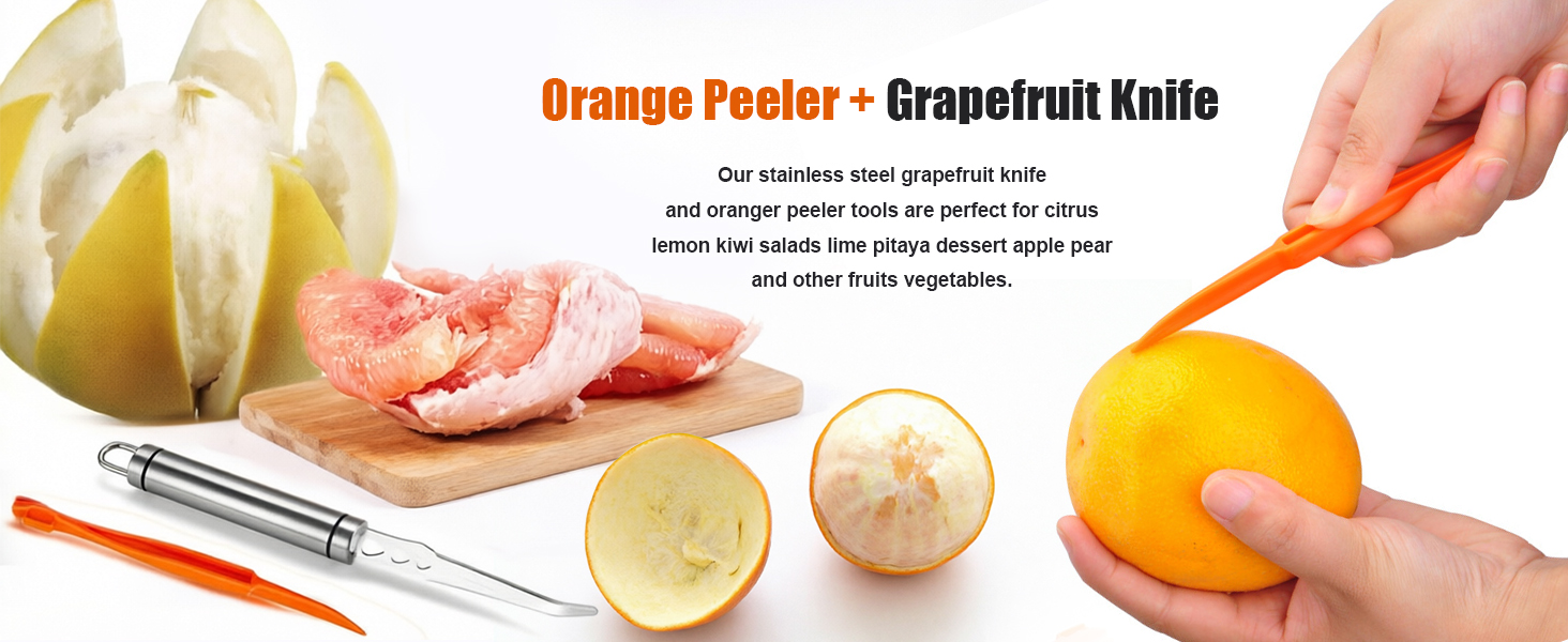 grapefruit spoon knife orange peeler tool stainless steel fork fuit knife