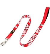 Plutus Pet Service Dog Leash with Soft Neoprene Padded Handle,Printed in Large Letters on Both Si...