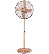 ARLIME Pedestal Fan, 16 Inch Oscillating Fan w/ 3 Speeds & Adjustable Height, 75° Oscillation & 2...