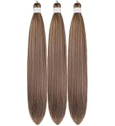 Ash Brown Braiding Hair Pre Stretched Box Braids Hair Extension 26 Inch Colorful Fake Hair for Br...