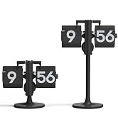 mooas Standing Height Adjustable Flip Desk Clock (Black), Retro Vintage Analog Design Flip Clock ...