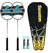 Senston N80 Badminton Rackets Set - Full Carbon Fiber 5U Lightweight Racquets with Anti-Slip Grip...